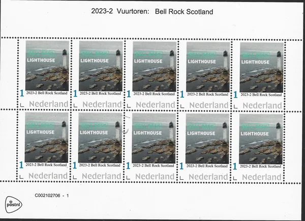 Nederland 2023-2 Vuurtoren - Lighthouse Bullrock Scotland vel-sheetlet postfris/mnh