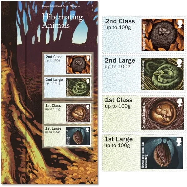 Gr. Britain 2016 Hibernation animals post & go stamps postfris/mnh