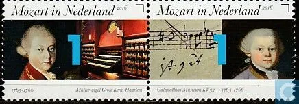 Nederland 3414-15 Mozart in Nederland muziek music 2016 postfris/mnh