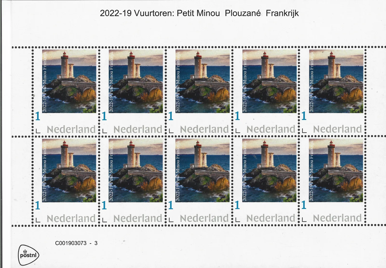 2022-19 Vuurtoren lighthouse Phare du Minou France sheet postage fresh/MNH