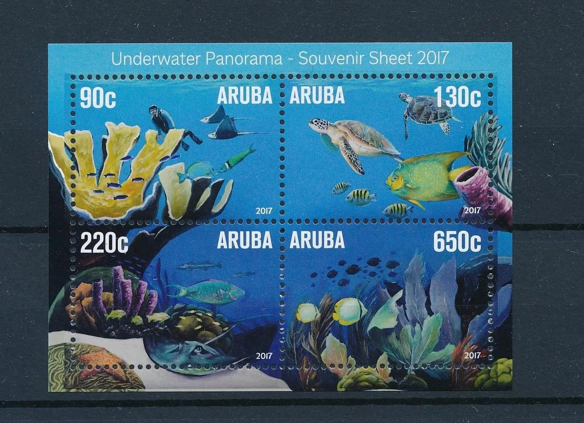 Aruba 2017 Underwater panorama 917 souvenir sheet-MNH