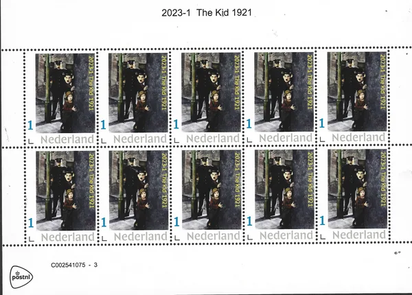 Netherlands 2023-1 Charlie Chaplin 1921 The Kid souvenir sheet MNH