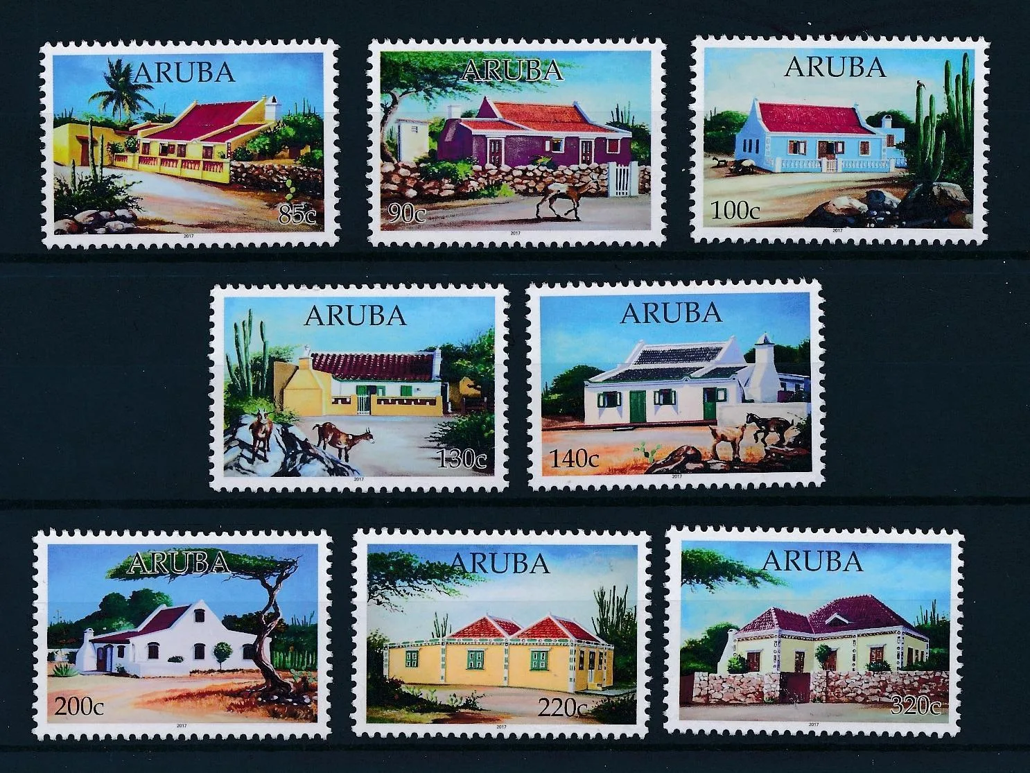 Aruba 2017 Arubaanse huizen houses 918-925 postris-mnh