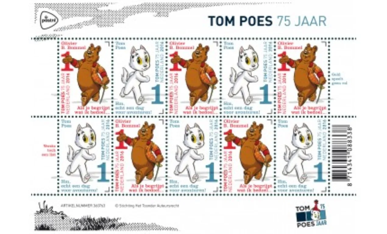 Nederland 3426-3427 Tom Poes Olivier B. Bommel vel-sheetlet 2016 postfris/mnh