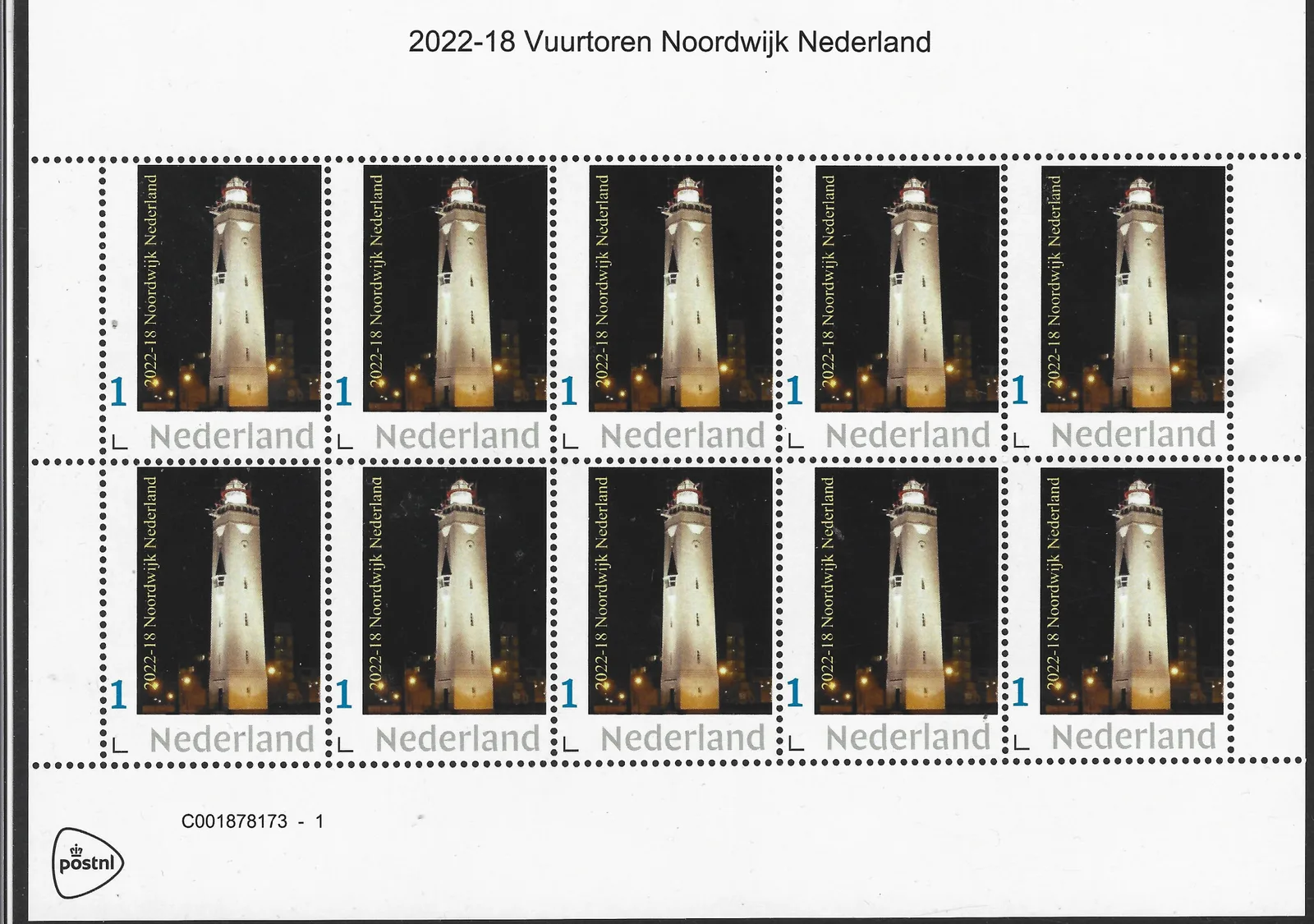 2022-18 Vuurtoren Lighthouse Noordwijk Nederland Sheet MNH