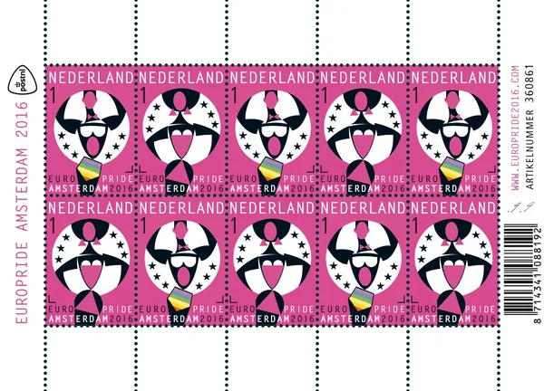 Nederland V3428-3429 Europride vel-sheetlet 2016 postfris/mnh