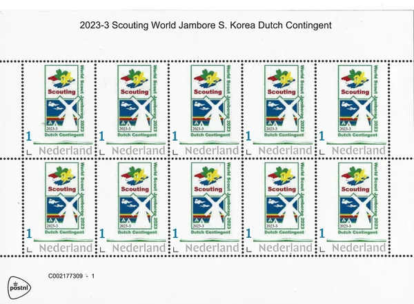 Nederland 2023-3 Padvinderij Scouting Jamboree 2023 S korea Dutch contingent vel-sheet postfris/mnh