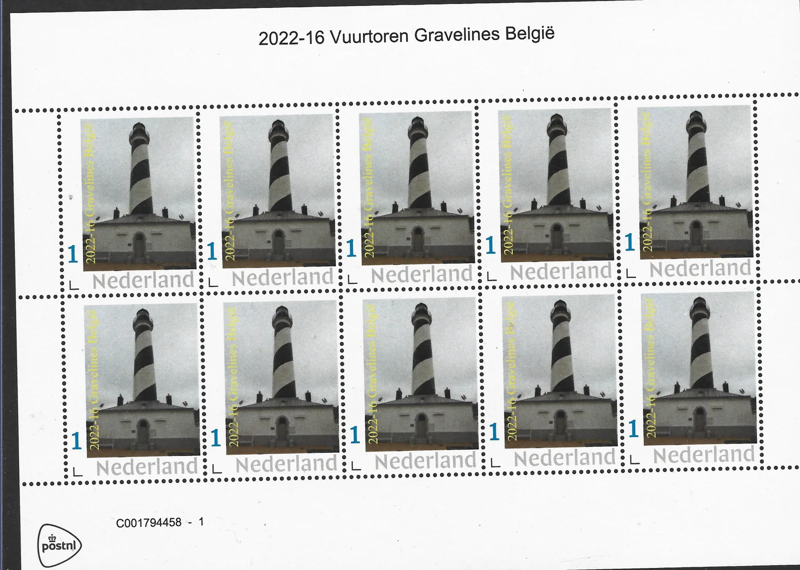 Pays-Bas 2022-16 Phare lighthouse Gravelines Belgique feuille-vel neuf/mnh
