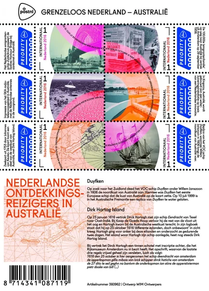 Nederland Grenzeloos Ned.-Australia ontdekkingsr. - eplorers 3441-3446A 2016 postfris/mnh