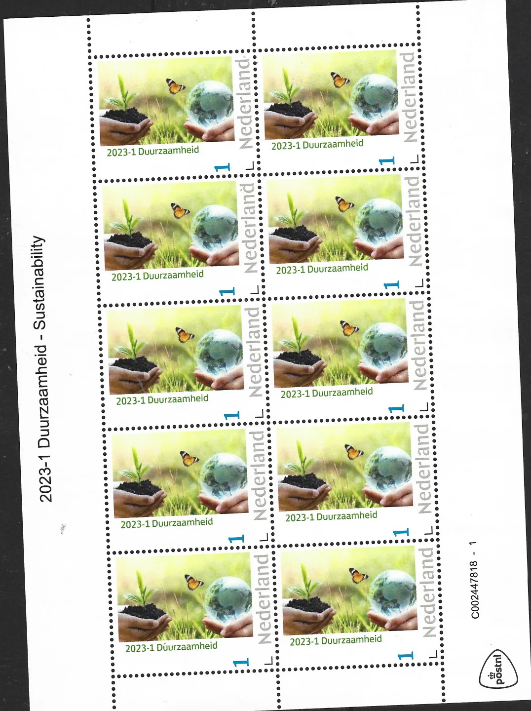 Niederlande 2023-1 Nachhaltigkeit Schmetterling Globus Bogenmarken postfrisch/mnh