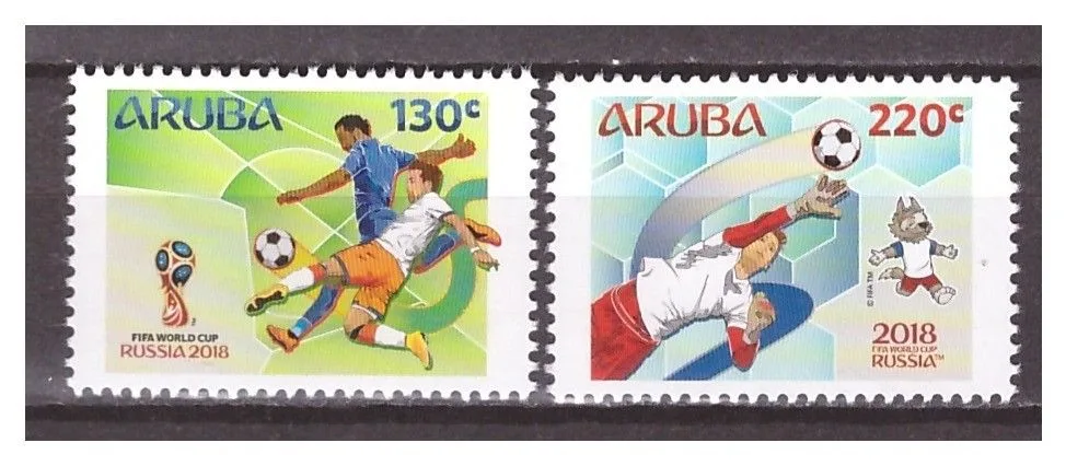 Aruba 2018 Fifa World cup voetbal soccer 975-976 postfris/mnh