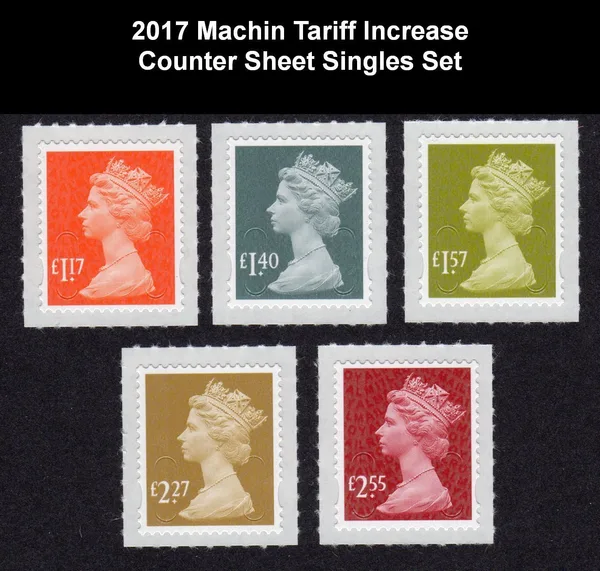 Gr. Britain 2017 Frankeerzegels machins nieuwe waarden postfris/mnh