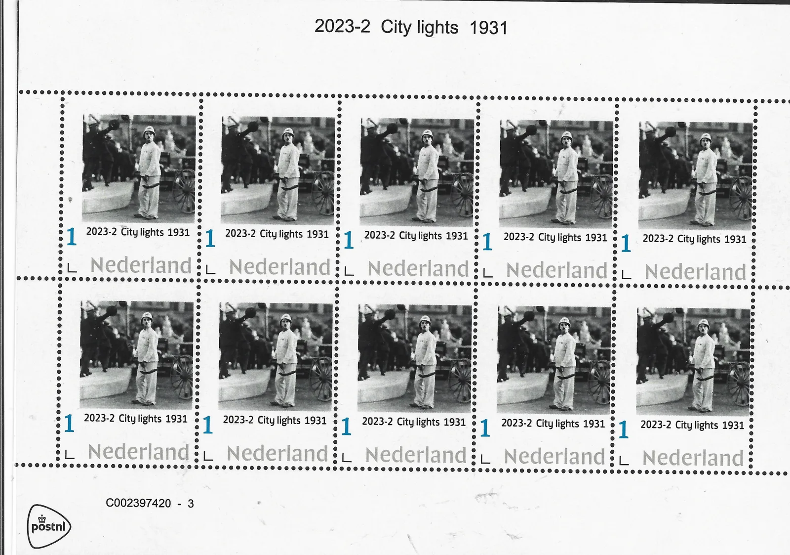 Niederlande 2023-1 Charlie Chaplin Lichter der Großstadt 1931 Bogenmarken postfrisch/mnh