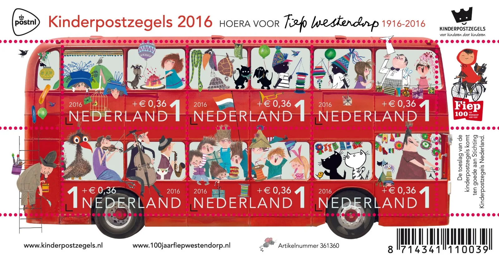 Netherlands 3473 Children's Stamps Fiep Westendorp 2016 MNH