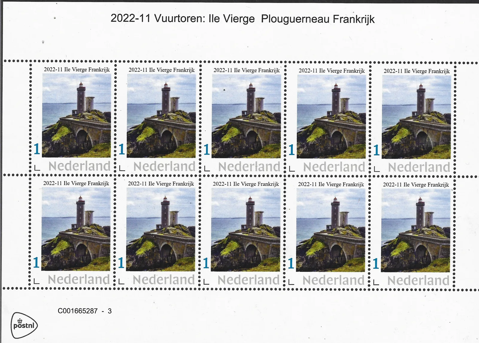 Pays-Bas 2022-11 Phare Île Vierge France feuillet neuf/mnh