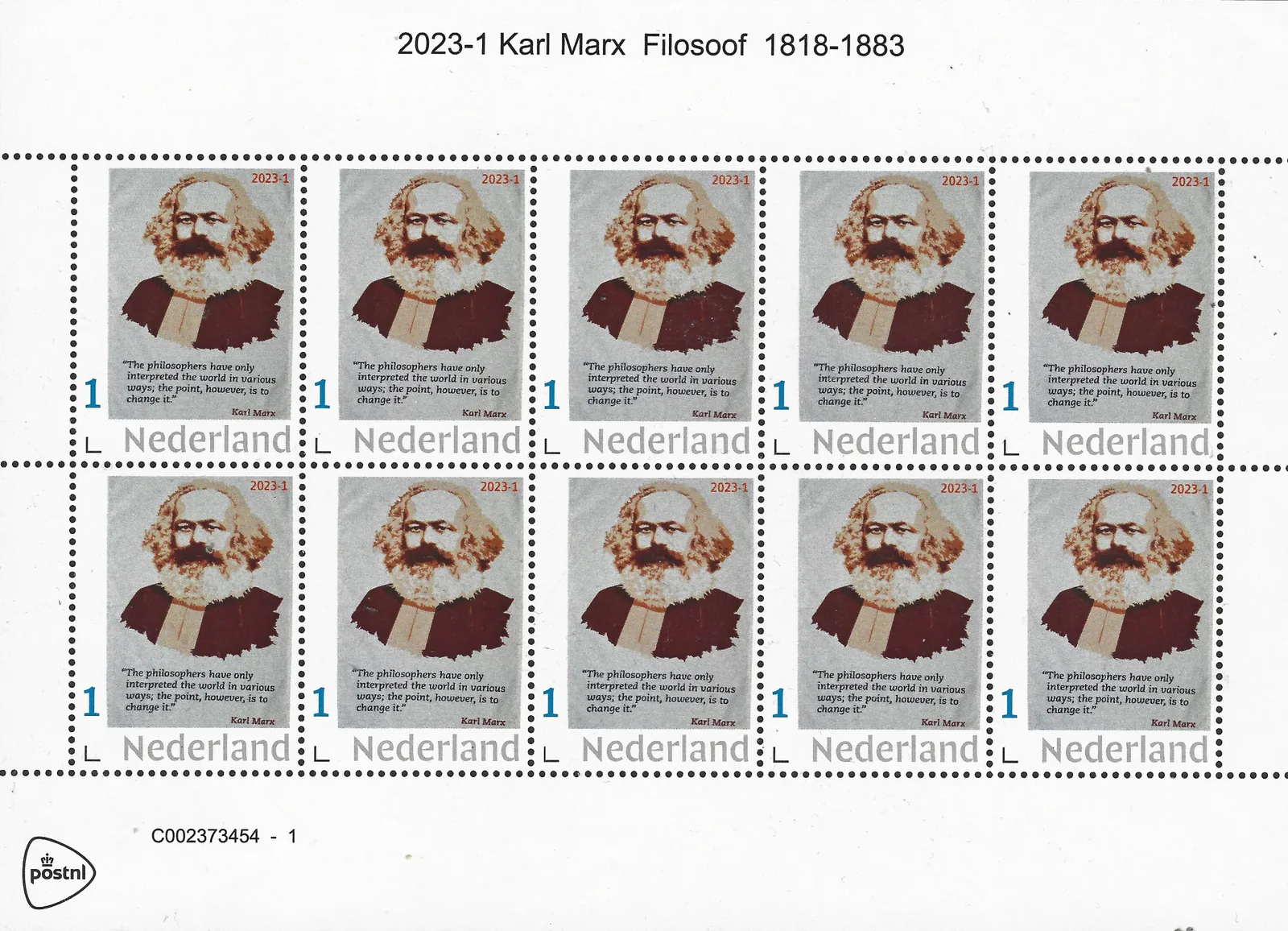 Niederlande 2023-1 Karl Marx: Philosoph Bogenmarke postfrisch/mnh