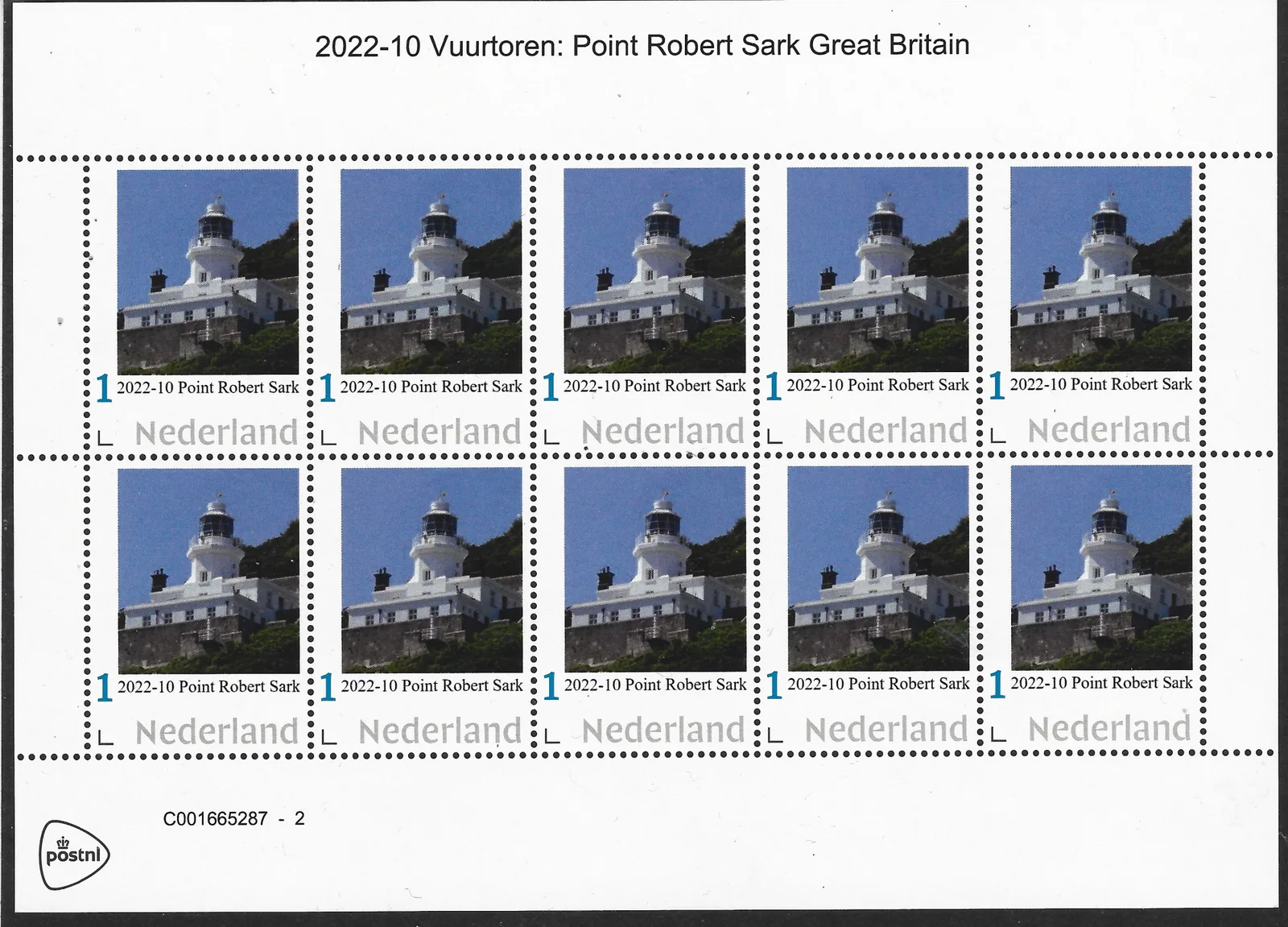 Niederlande 2022-10 Leuchtturm Lighthouse Point Robert Sark Großbritannien Bogen postfrisch/gestempelt