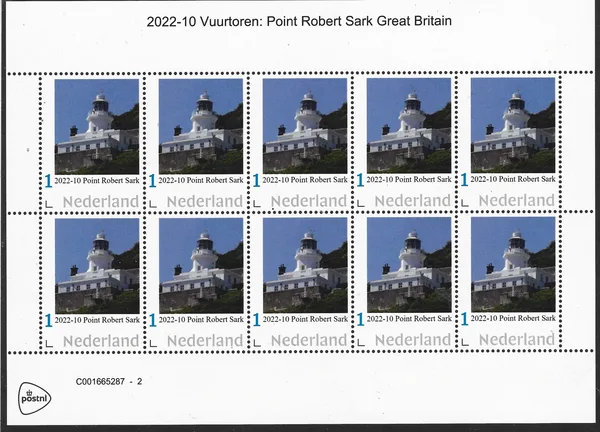 Nederland 2022-10 Vuurtoren lighthouse Point Robert Sark Gr. Britainvel-sheetlet postfrsi/mnh