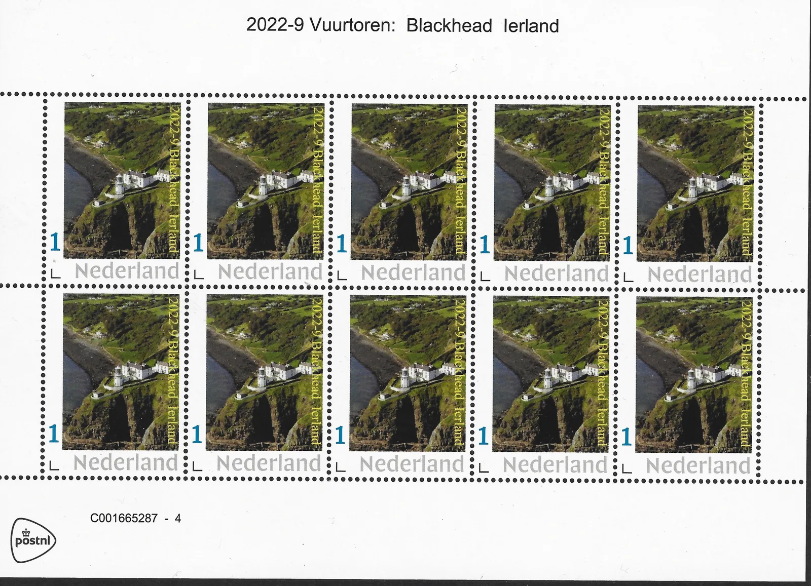 Pays-Bas 2022-9 Phare Blackhead co Antrim Irlande feuille neuf/nm