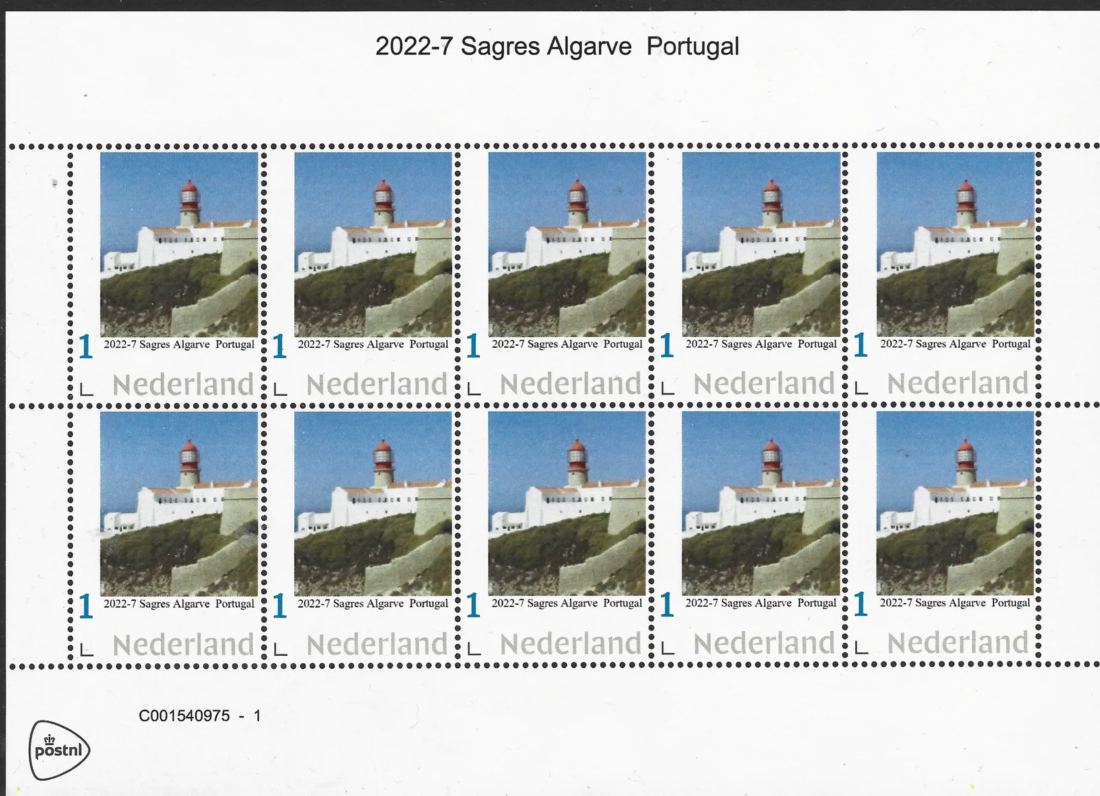Niederlande 2022-7 Leuchtturm Sargres Algarve Portugal Bogen postfrisch/mnh