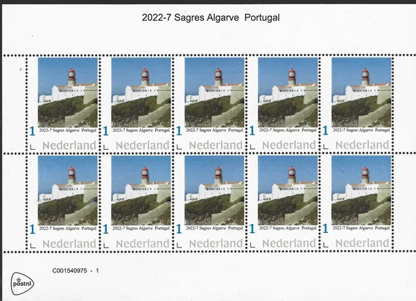 Nederland 2022-7 Vuurtoren lighthouse Sargres Algarve Portugal vel-sheetet postfrsi/mnh