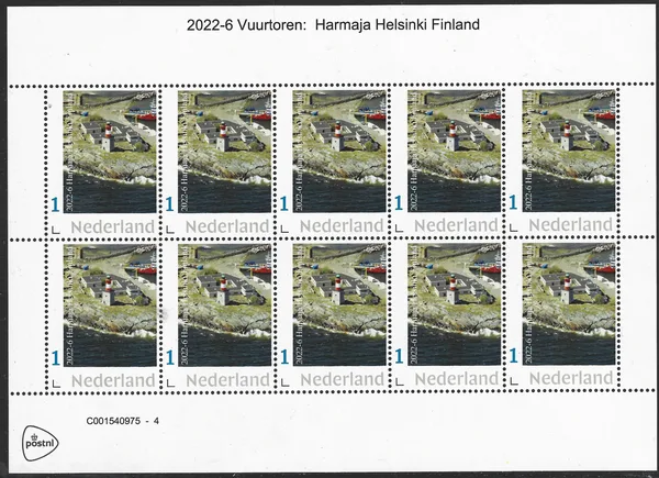 Nederland 2022-6 Vuurtoren lighthouse Harmaja Helsinki Finland vel-sheetlet postfrsi/mnh