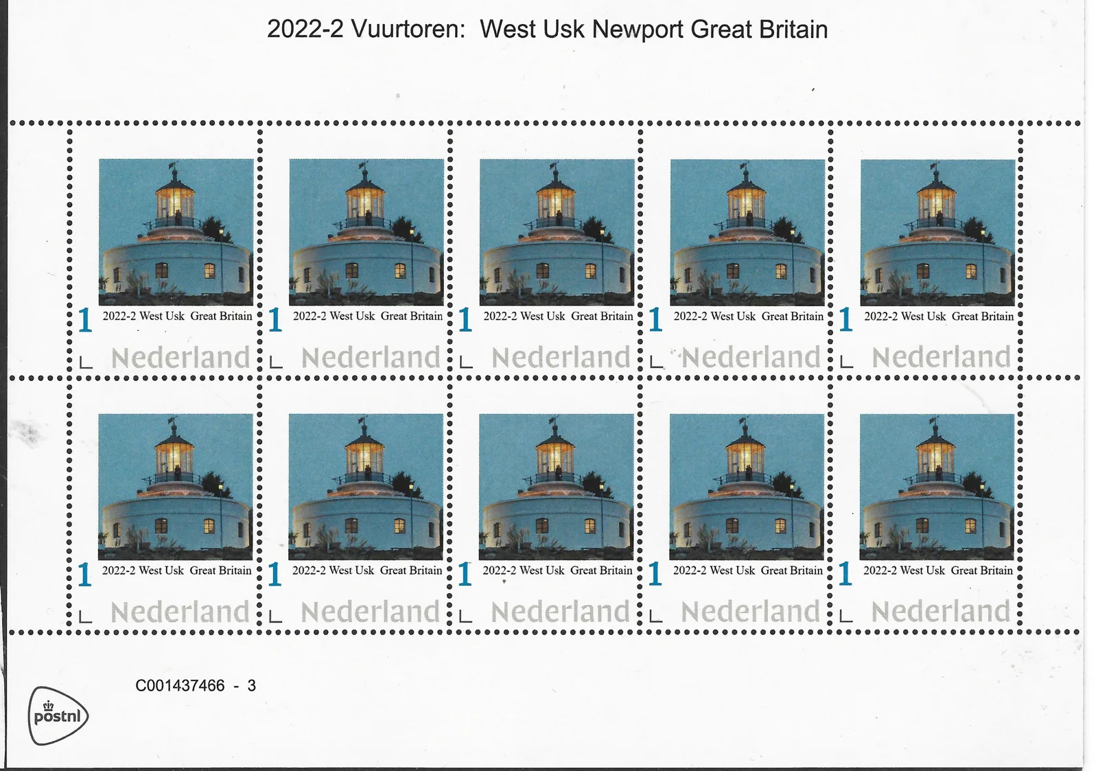 Niederlande 2022-2 Leuchtturm Lighthouse West Usk Newport Großbritannien Bogen-Sheetlet postfrisch/mnh