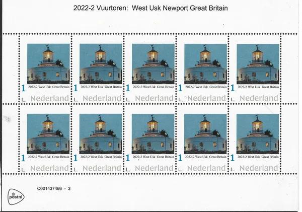 Netherlands 2022-2 Lighthouse West Usk Newport Gr. Britain sheet-sheetlet MNH