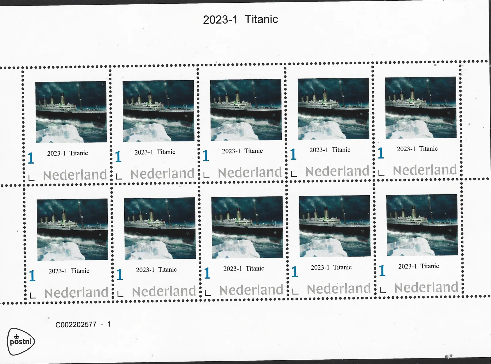 Niederlande 2023-1 Schiff - Ship: Titanic Bogen postfrisch/mnh