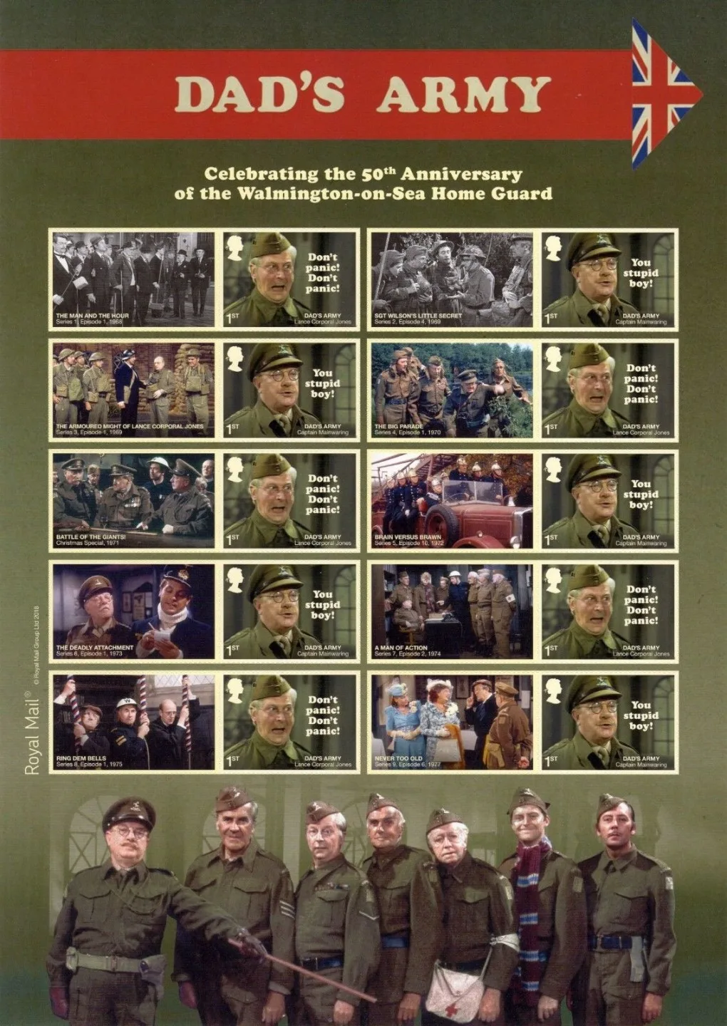 Gr. Britannien 2018 Dad's Army WWII Smiler-Streifen postfrisch/ungebraucht