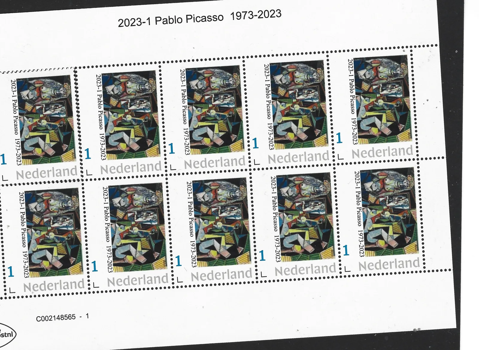 Pays-Bas 2023-1 Pablo Picasso peinture 1973-2023 feuillet neuf/mnh