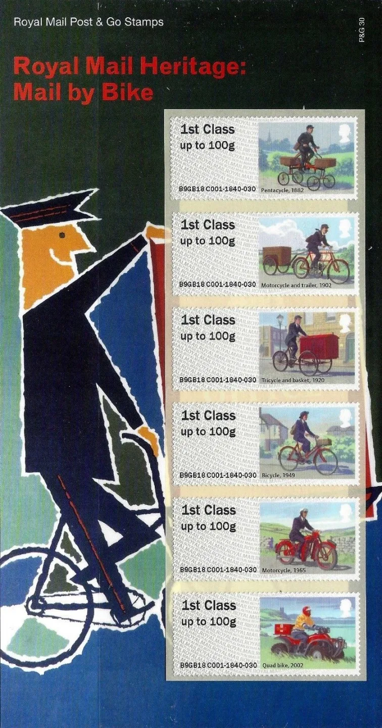 Großbritannien 2018 Post per Fahrrad Post & Go postfrisch/mnh