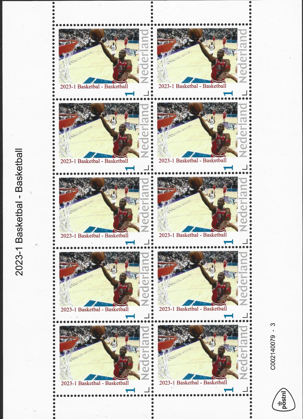 Pays-Bas 2023-1 Basket-ball Basketball Michael Jordan feuille-bloc neuf/mnh