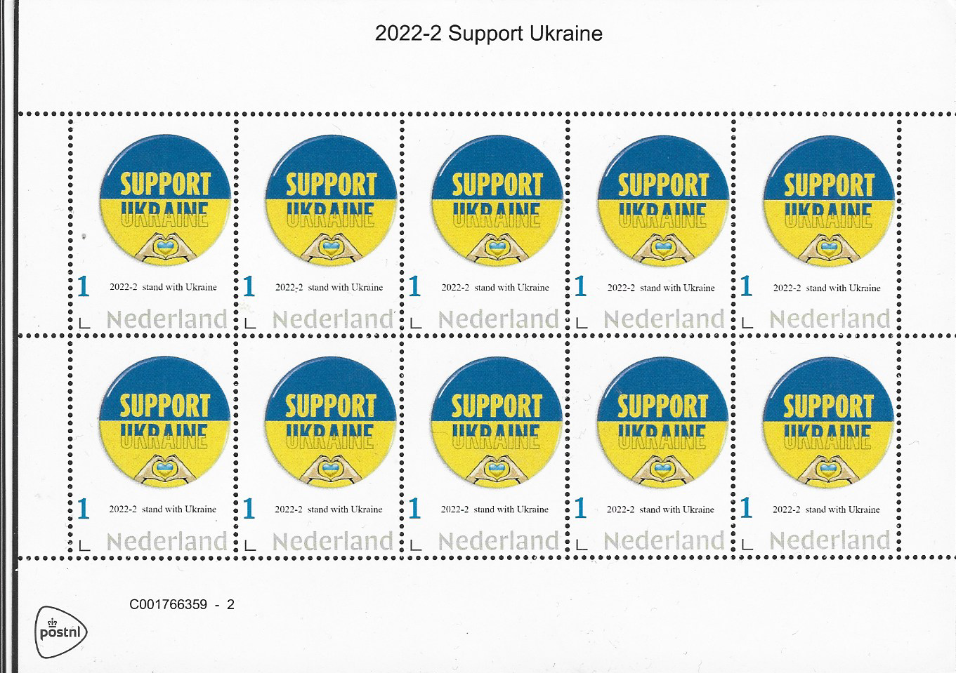 2022-2 stand with Ukraine vel/sheetlet postfris/mnh
