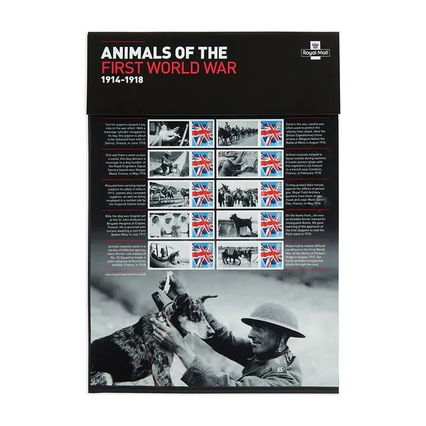 Gr. Britain 2018 Dieren uit de Eerste Wereldoorlog WWI animals smilervel postfris/mnh
