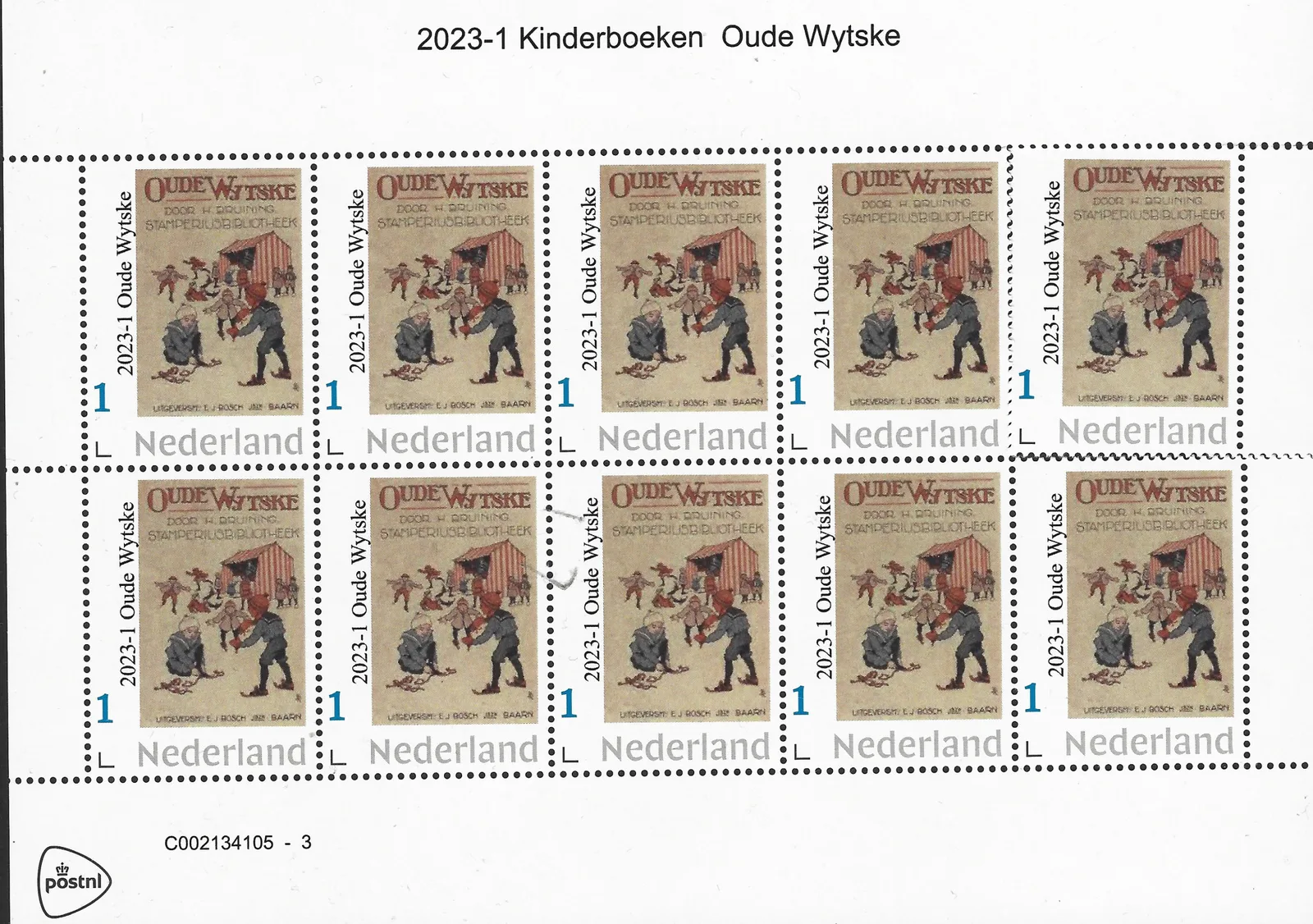 Pays-Bas 2023-1 Livre pour enfants : Vieille Wytska patinage feuille postfris/mnh