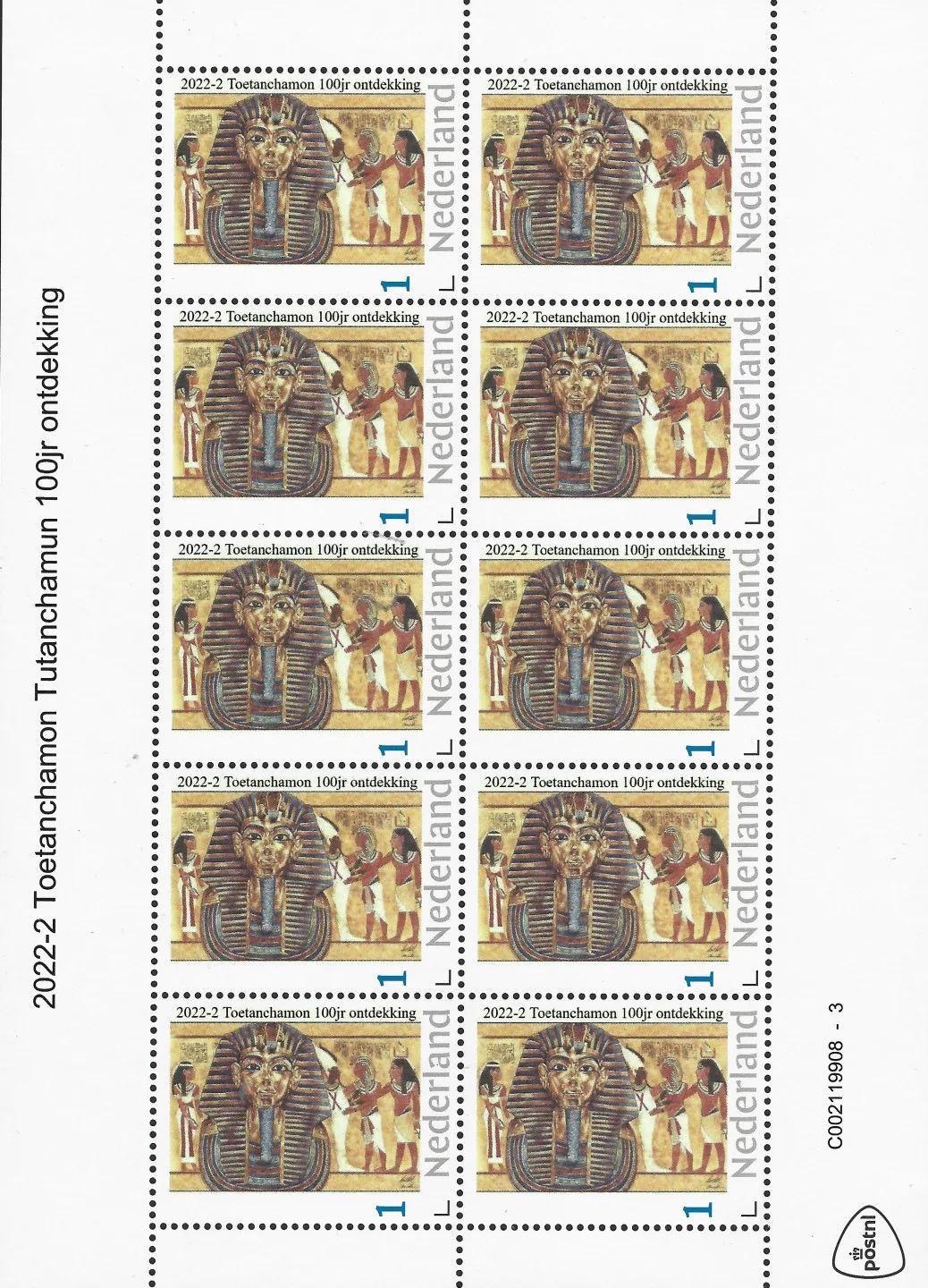 Pays-Bas 2022-2 Découverte Toutânkhamon feuillet postfris/mnh