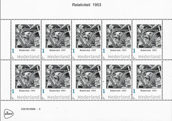 2022-1 Nederland MC Escher Relativiteit 1953 vel/sheetlet postfris/mnh
