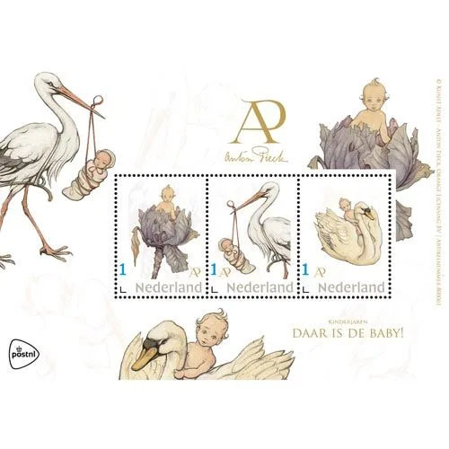 Nederland 2021 Anton Pieck 2 Ooievaar stork newborn blok-m/s postfris-mnh