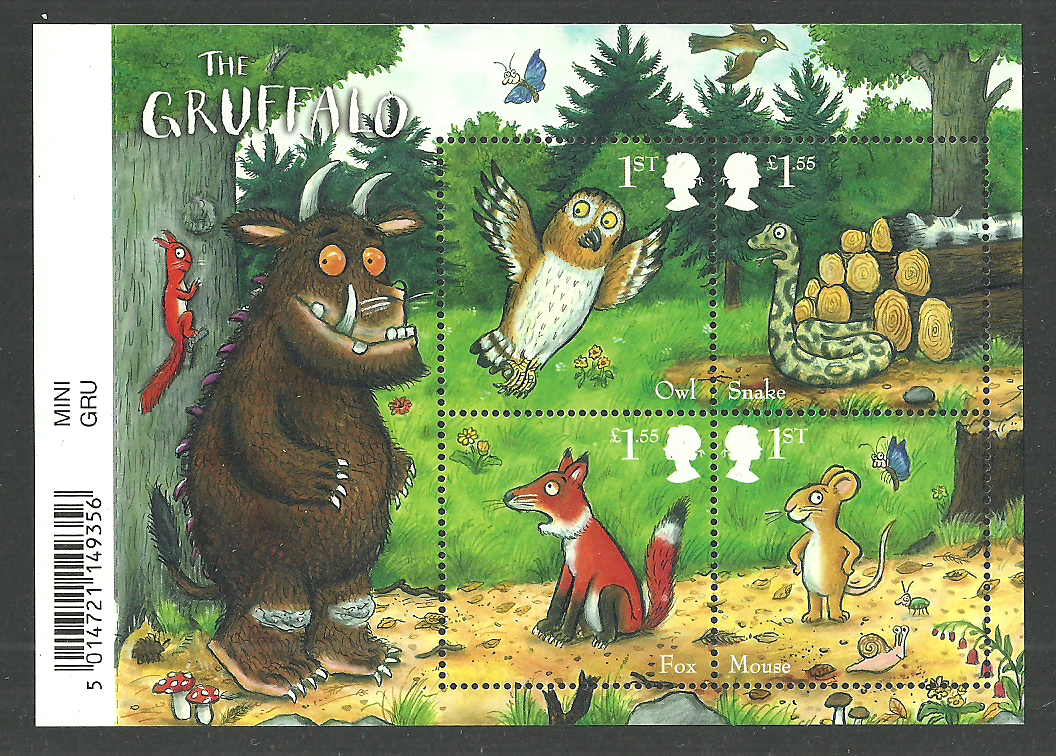 Großbritannien 2019 Gruffalo Birds Eulen Block postfrisch/ungebraucht