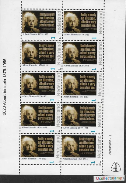 Netherlands 2020 Albert Einstein sheetlet MNH