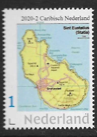 Nederland 2020-2 Caribisch Nederland St Eustatius landkaart map postfris