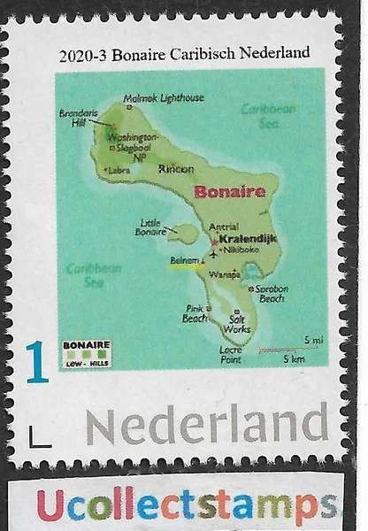 Nederland 2020-3 Caribisch Nederland Bonaire landkaart - map postfris