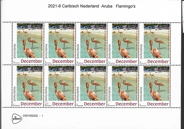 Netherlands 2021-8 Caribbean Netherlands Aruba Flamingo sheet MNH