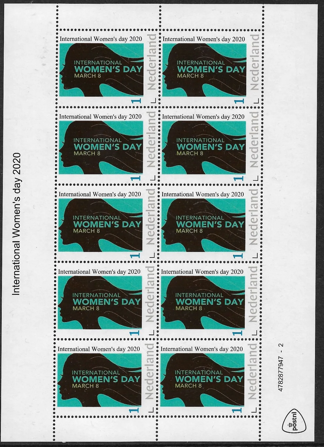 Pays-Bas 2020 Année internationale des femmes feuille-sheetlet postfris-mnh