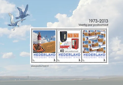 Nederland 2013 zegel op zegel vuurtoren vlinder stamp on stamp lighthouse butterfly blok-m/s postfr