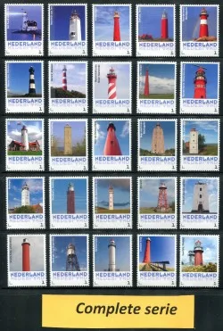 2014 Nederland Vuurtorens Windmills complete serie/complete set 25 stamps postfris/mnh