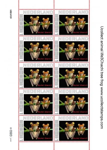 Ucollect animal life 3 Chachi tree frog/kikker velletje/sheetlet postfris/mnh 2011