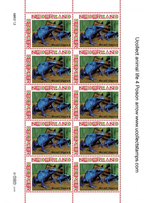 PAYS-BAS 2012 UCOLLECT GRENOUILLES 4 FEUILLE NEUF/MNH