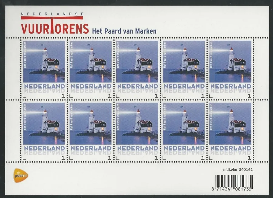 Niederlande 2014 Leuchtturm 1 das Pferd Marken Bogen postfrisch/mnh